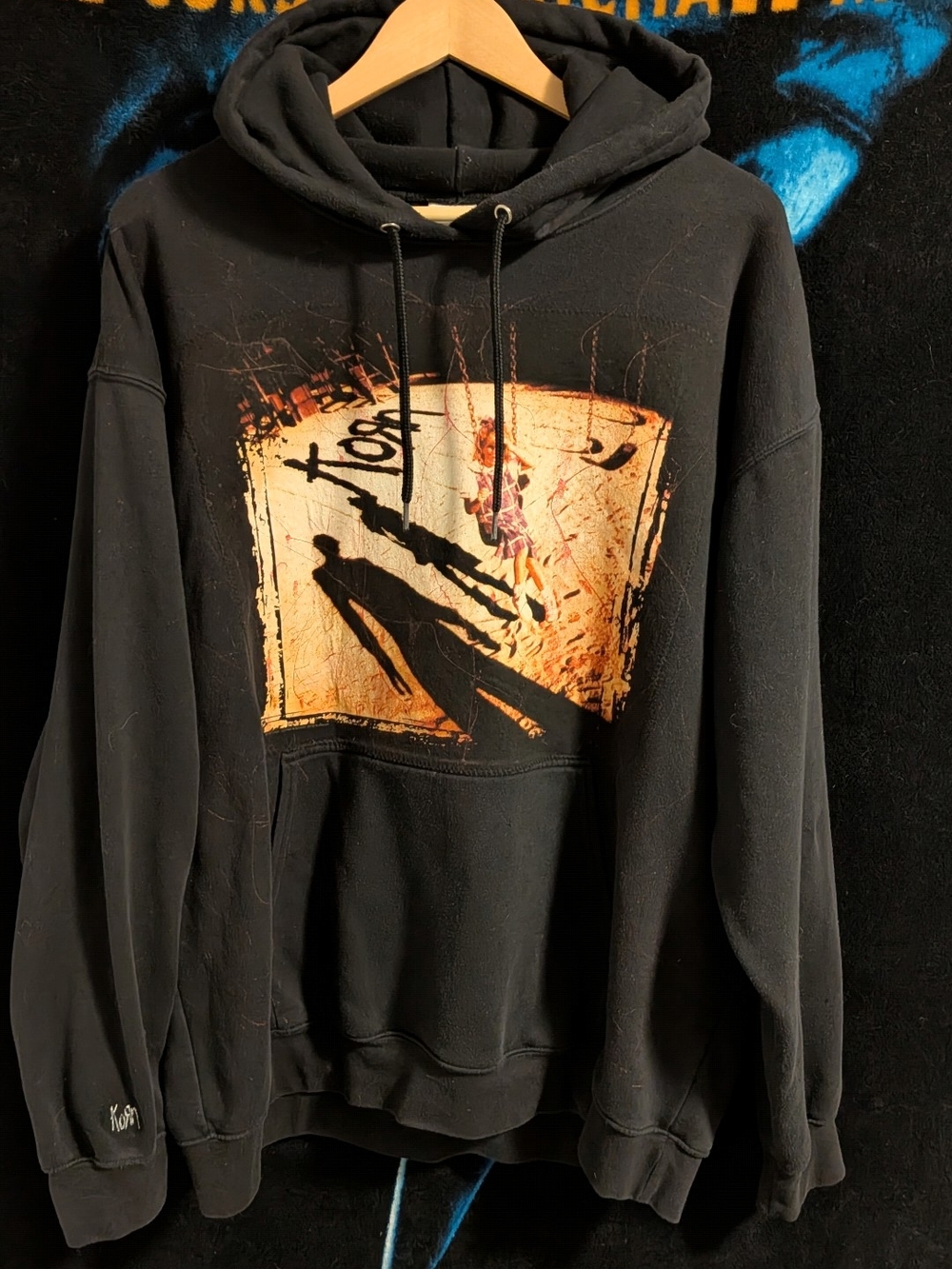 Custom Sewn "Korn" Hoodie - Black Hoodie Metal